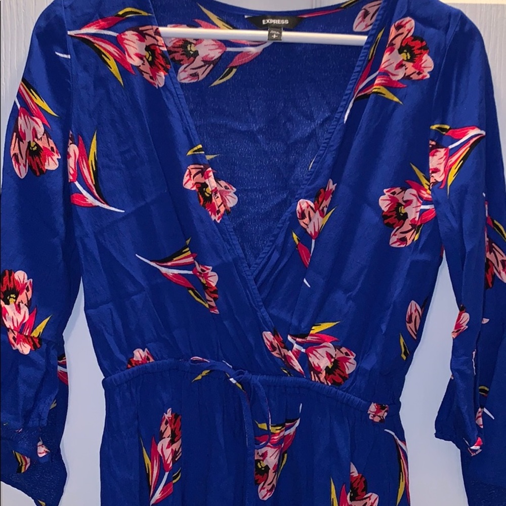 Express Floral Romper with Ruffle